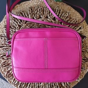 Tignanello Small Pink Leather Crossbody